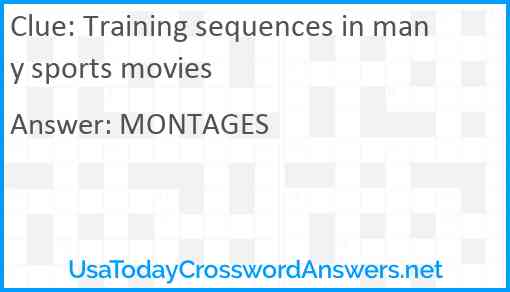 Training sequences in many sports movies Answer