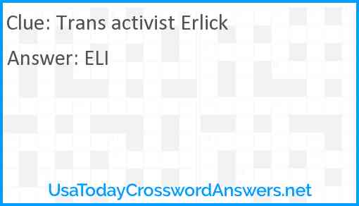 Trans activist Erlick Answer