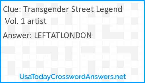 Transgender Street Legend Vol. 1 artist Answer