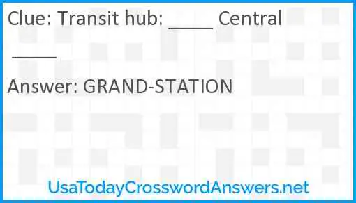 Transit hub: ____ Central ____ Answer