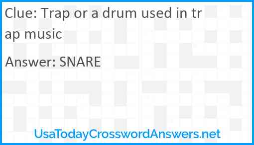 Trap or a drum used in trap music Answer