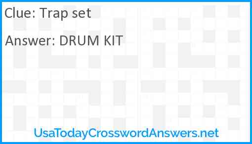 Trap set crossword clue UsaTodayCrosswordAnswers net