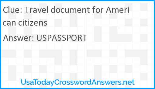 Travel document for American citizens Answer