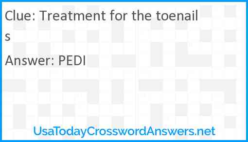 Treatment for the toenails Answer