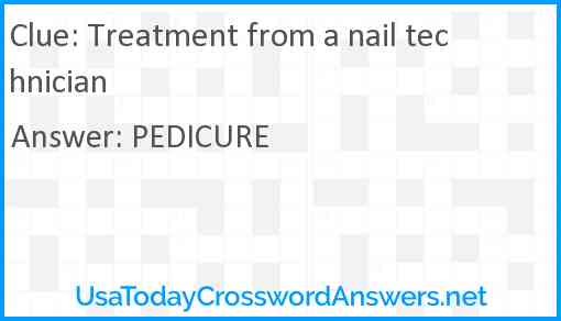 Treatment from a nail technician Answer