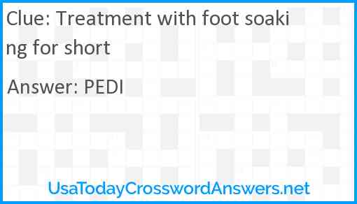 Treatment with foot soaking for short Answer