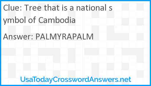 Tree that is a national symbol of Cambodia Answer