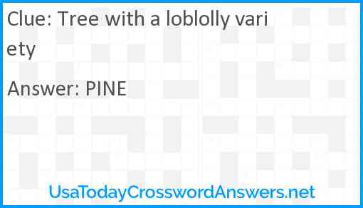 Tree with a loblolly variety Answer
