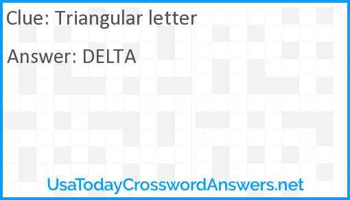 Triangular letter Answer