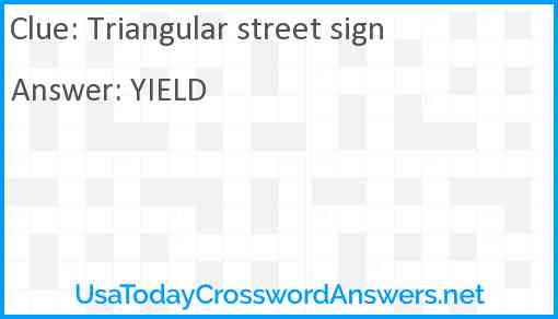Triangular street sign Answer