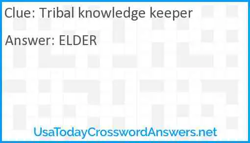 Tribal knowledge keeper Answer