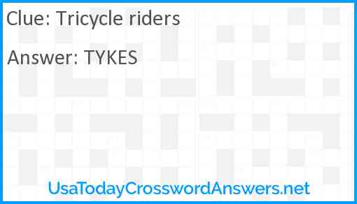Tricycle riders Answer