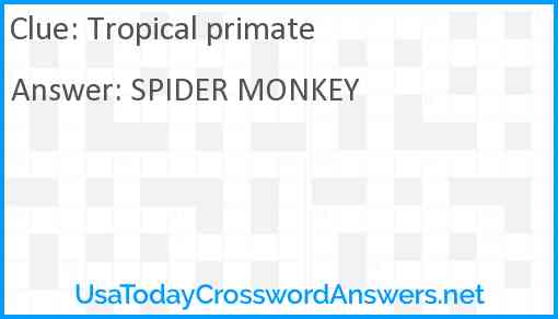 Tropical primate Answer