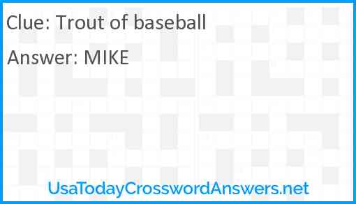 Trout of baseball Answer