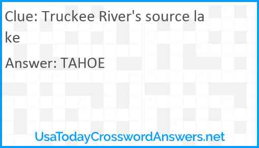 Truckee River's source lake Answer