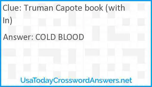 Truman Capote book (with In) Answer