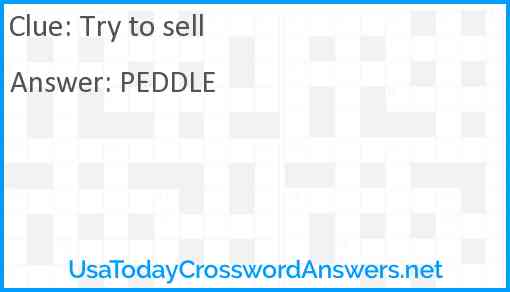 Try to sell Answer