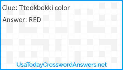 Tteokbokki color Answer