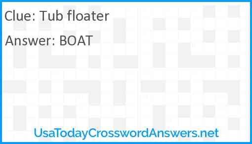 Tub floater Answer