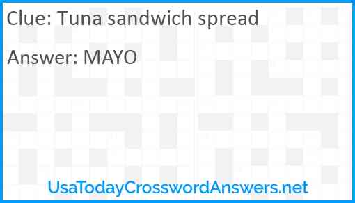 Tuna sandwich spread Answer