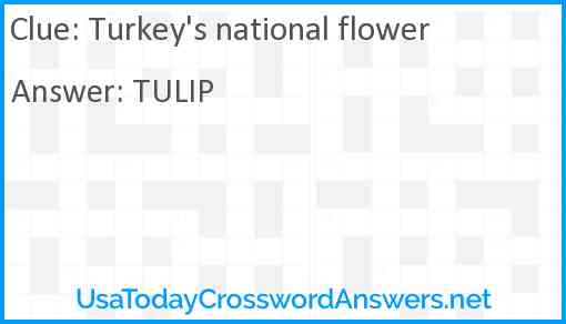 Turkey's national flower Answer