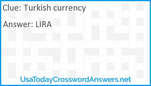 Turkish currency Answer