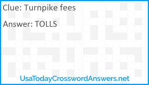 Turnpike fees Answer