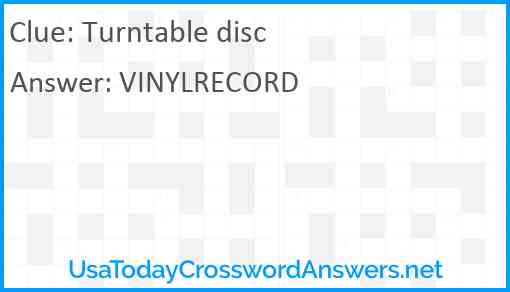 Turntable disc Answer