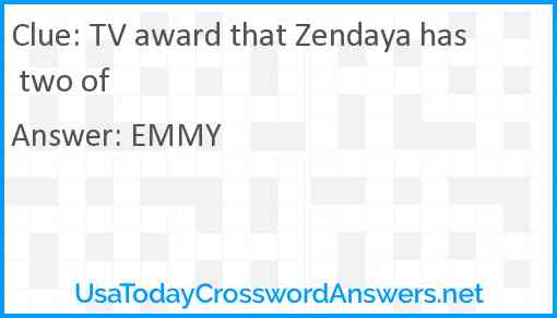 TV award that Zendaya has two of Answer