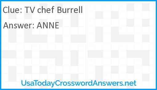 TV chef Burrell Answer