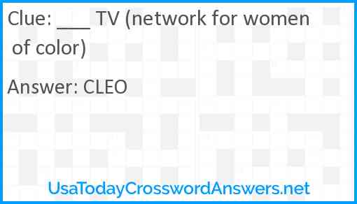___ TV (network for women of color) Answer