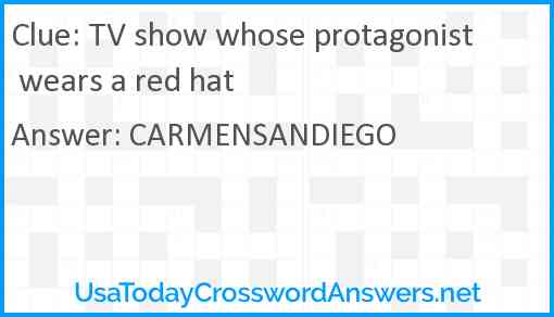 TV show whose protagonist wears a red hat Answer