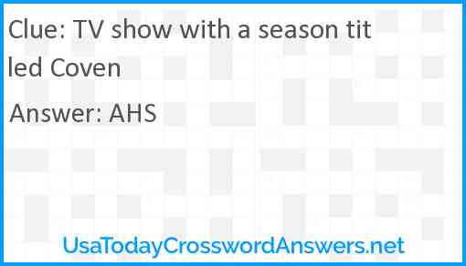 TV show with a season titled Coven Answer