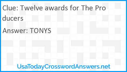 Twelve awards for The Producers Answer