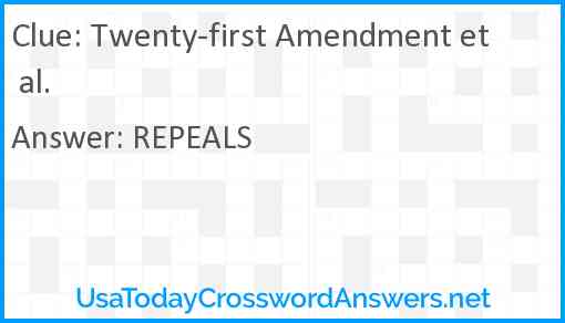 Twenty-first Amendment et al. Answer