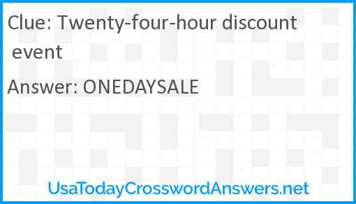 Twenty-four-hour discount event Answer