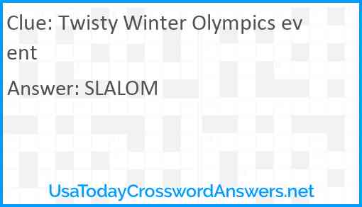 Twisty Winter Olympics event Answer