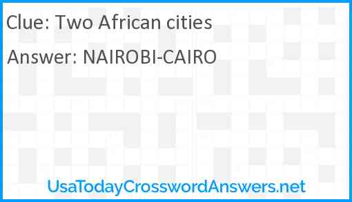 Two African cities Answer