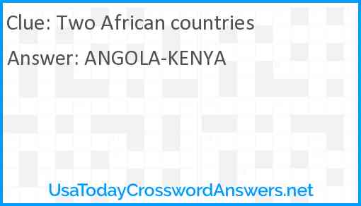 Two African countries Answer