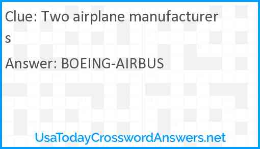 Two airplane manufacturers Answer