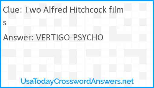 Two Alfred Hitchcock films Answer