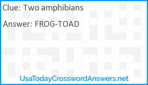 Two amphibians Answer
