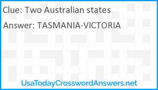 Two Australian states Answer