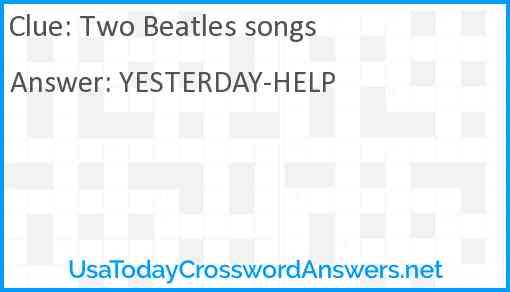 Two Beatles songs Answer