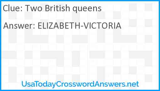Two British queens Answer