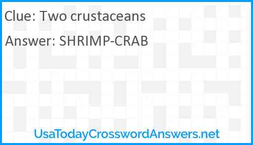 Two crustaceans Answer