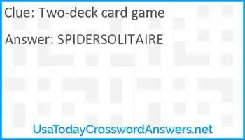 Card Game For Two Crossword Clue