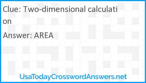 Two-dimensional calculation Answer