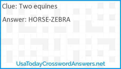 Two equines Answer