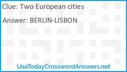Two European cities Answer